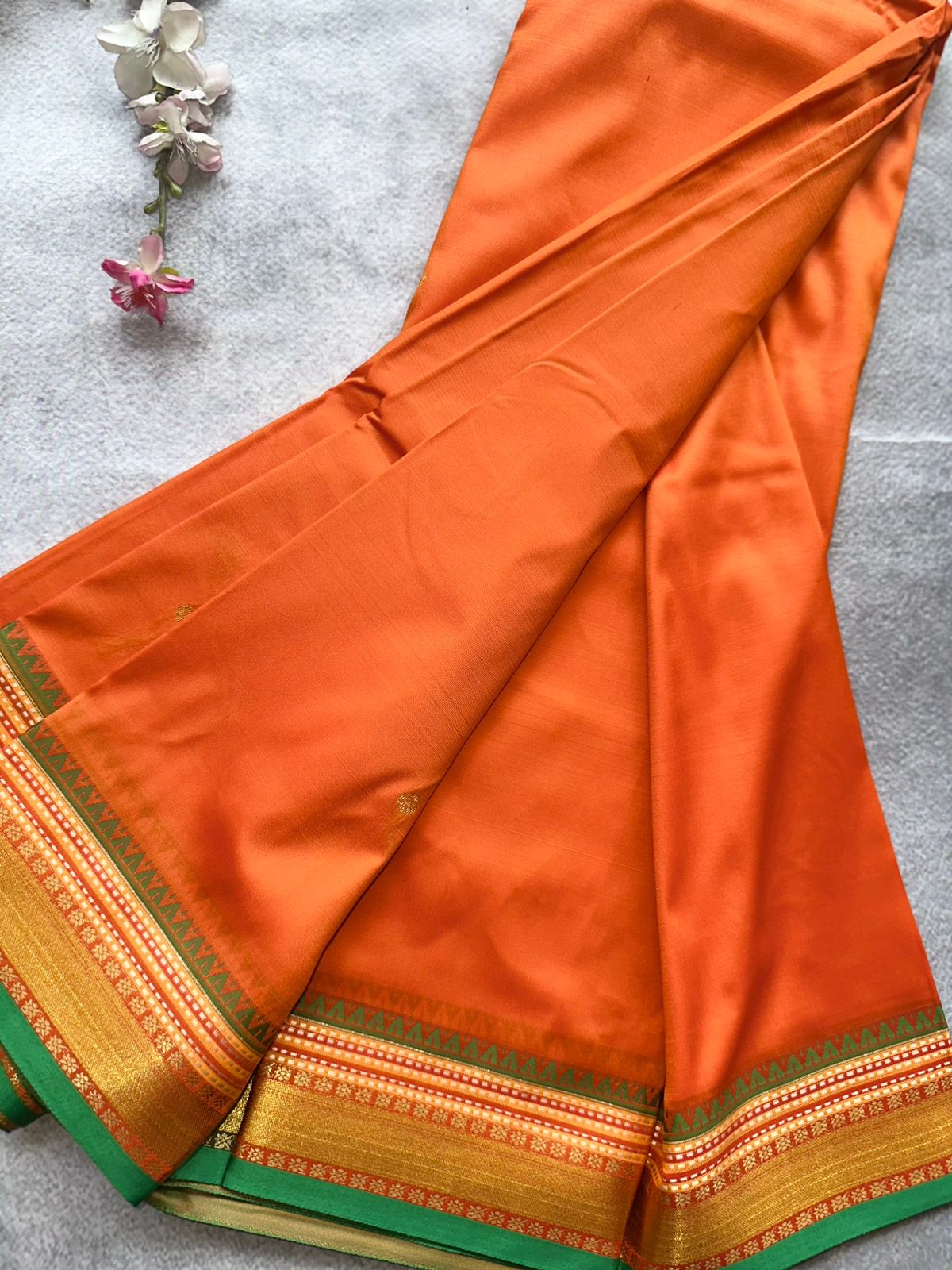 Orange Semi Silk Saree 109