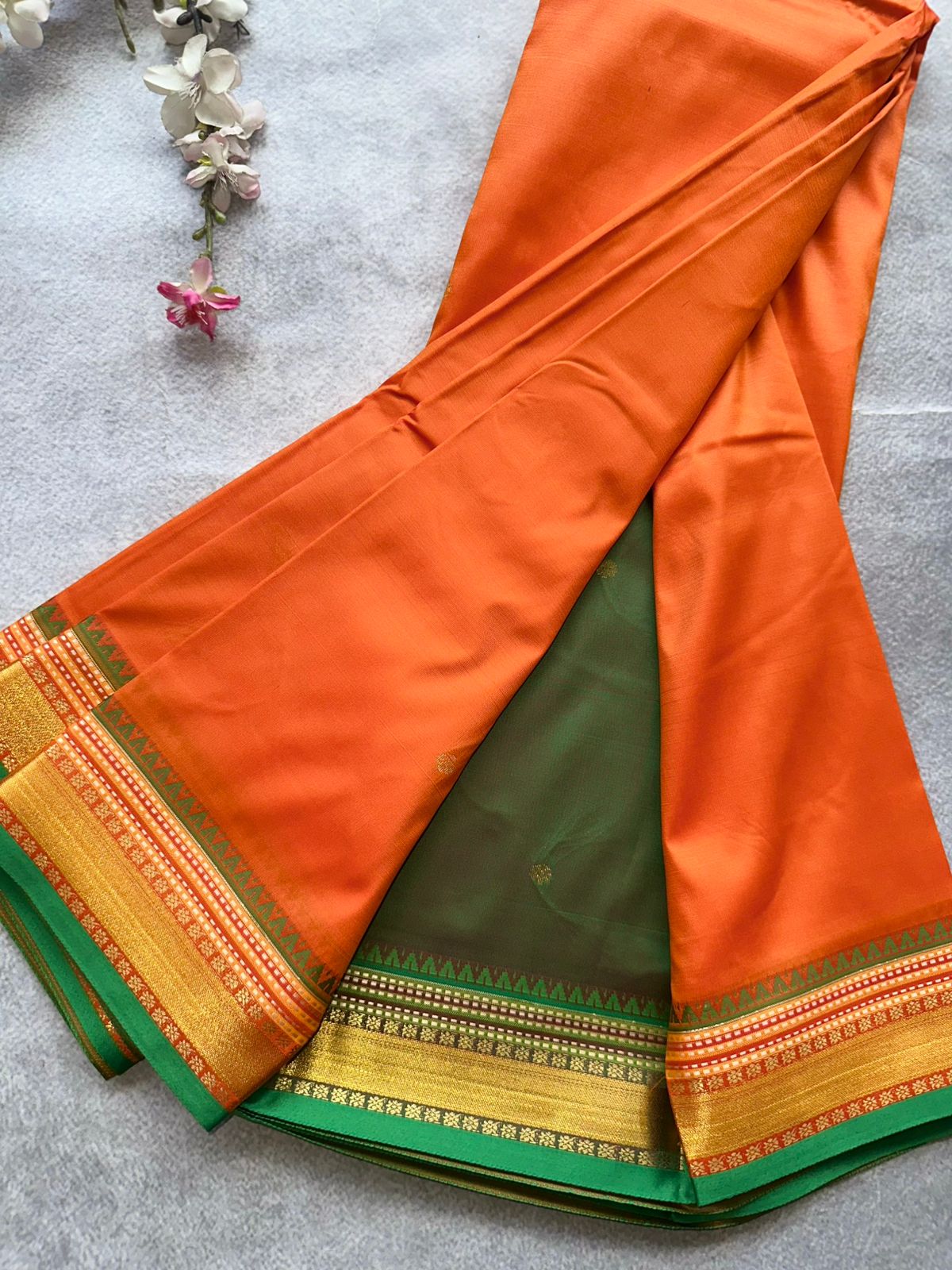 Orange Semi Silk Saree 109