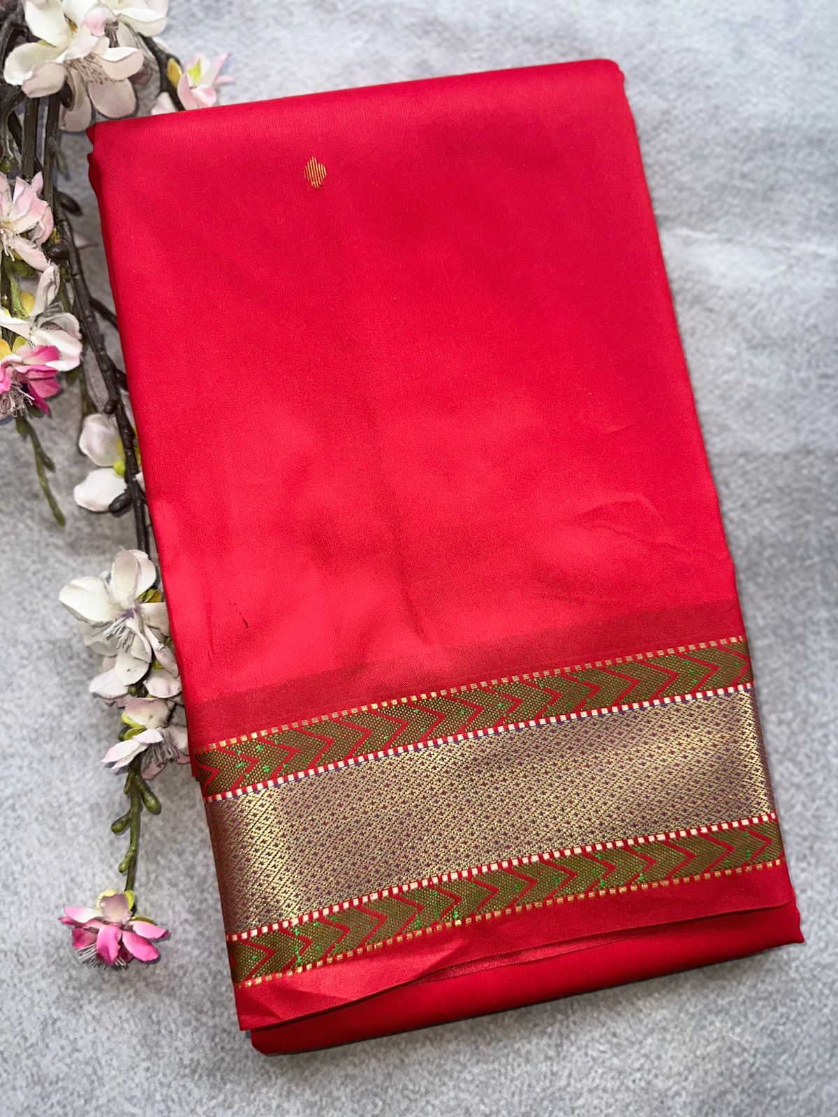 Red Semi Silk Saree 109