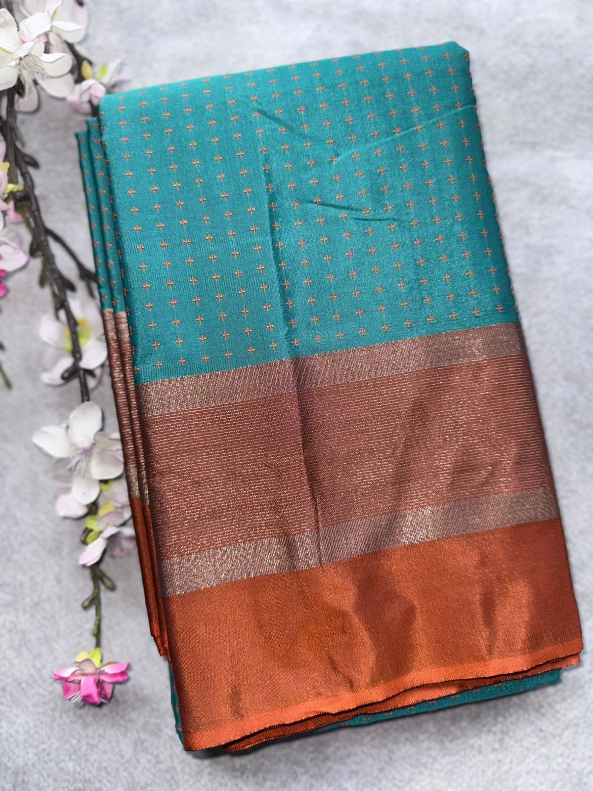 Teal Semi Silk Saree 109