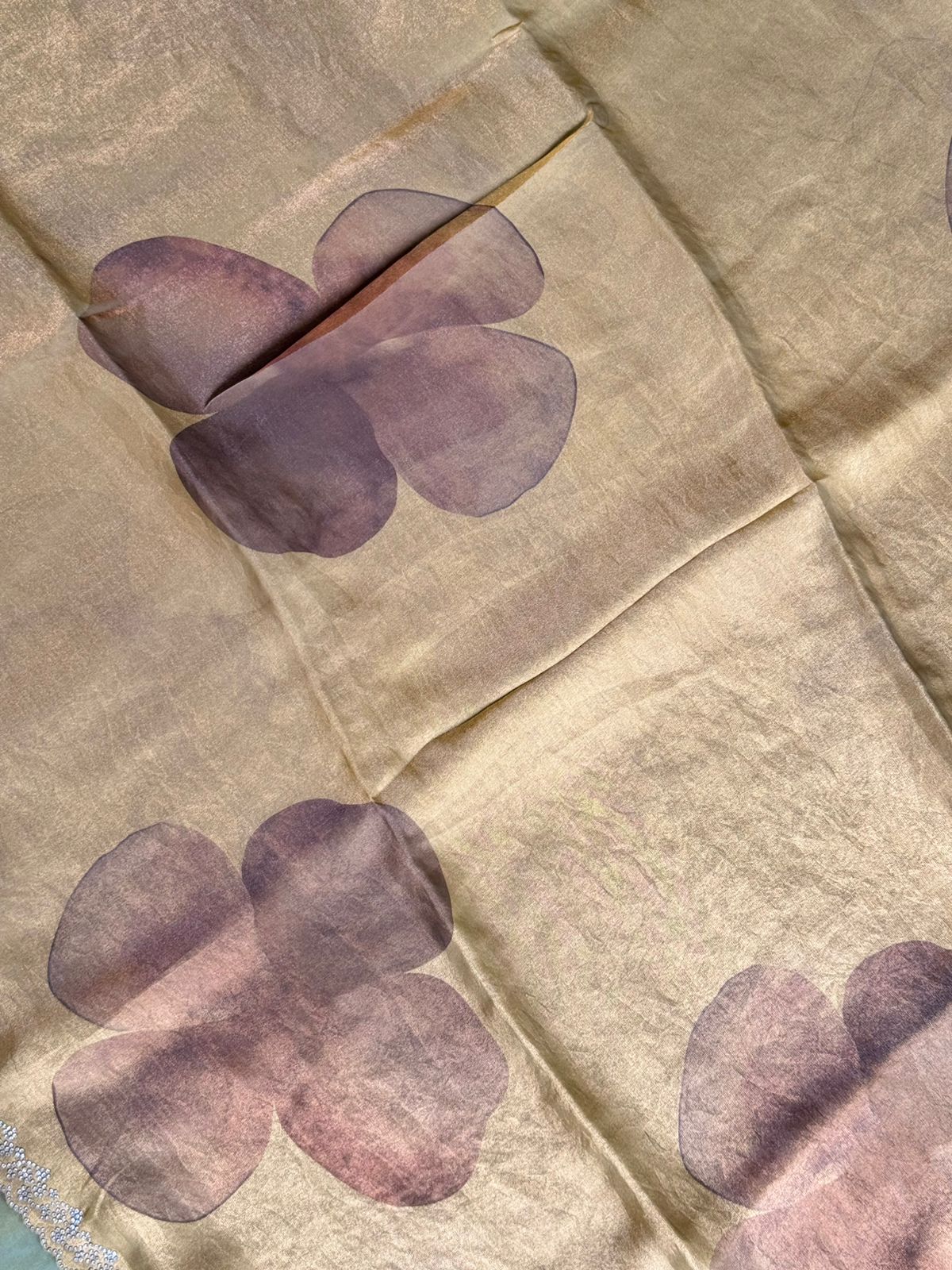 Gold Glass Tissue Party Wear Saree 109
