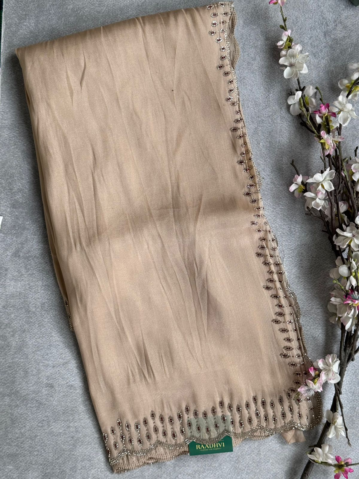 Beige Tissue Party Wear Saree 109