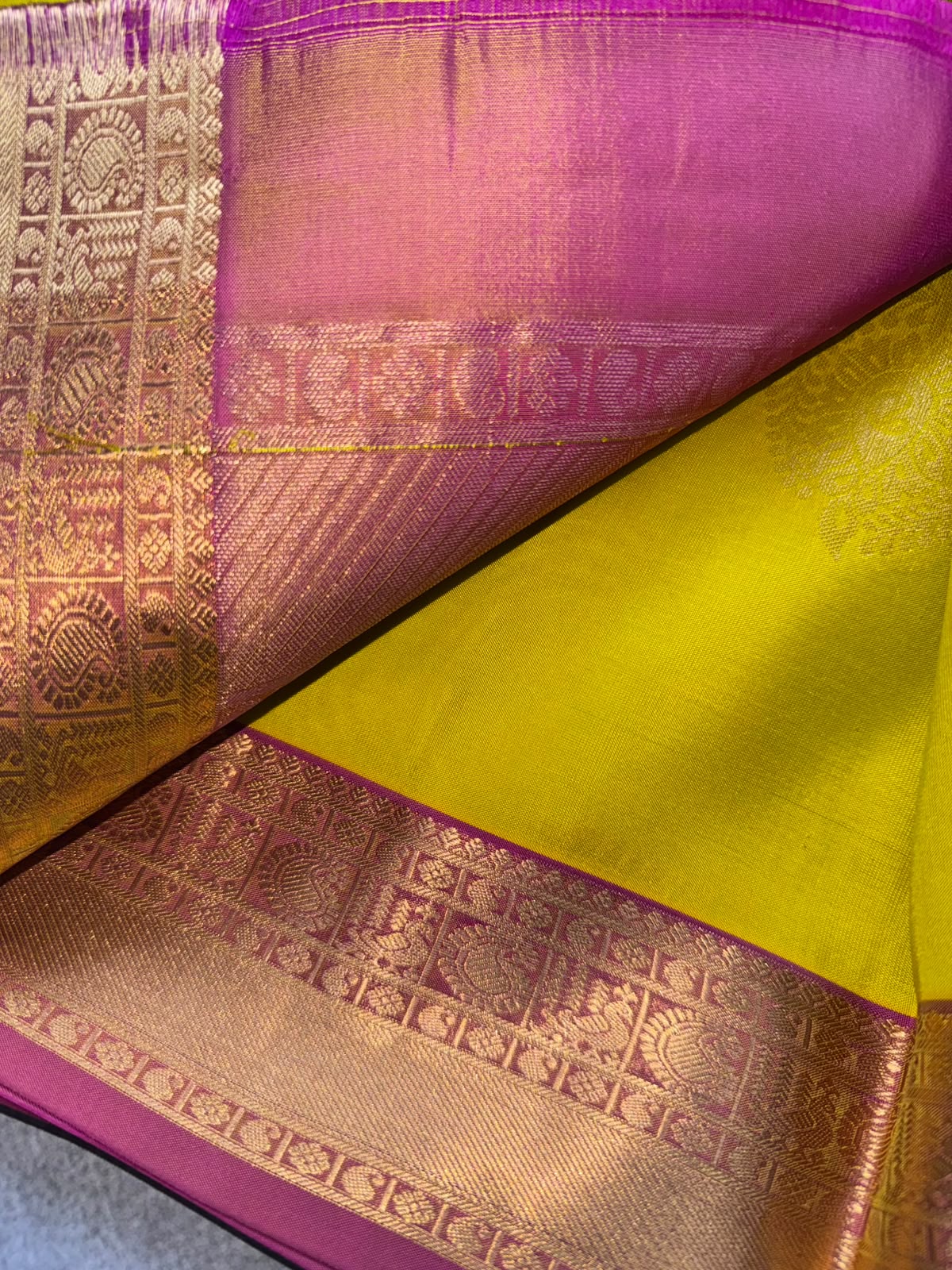 Yellow Pure Kanchi Silk Saree 109