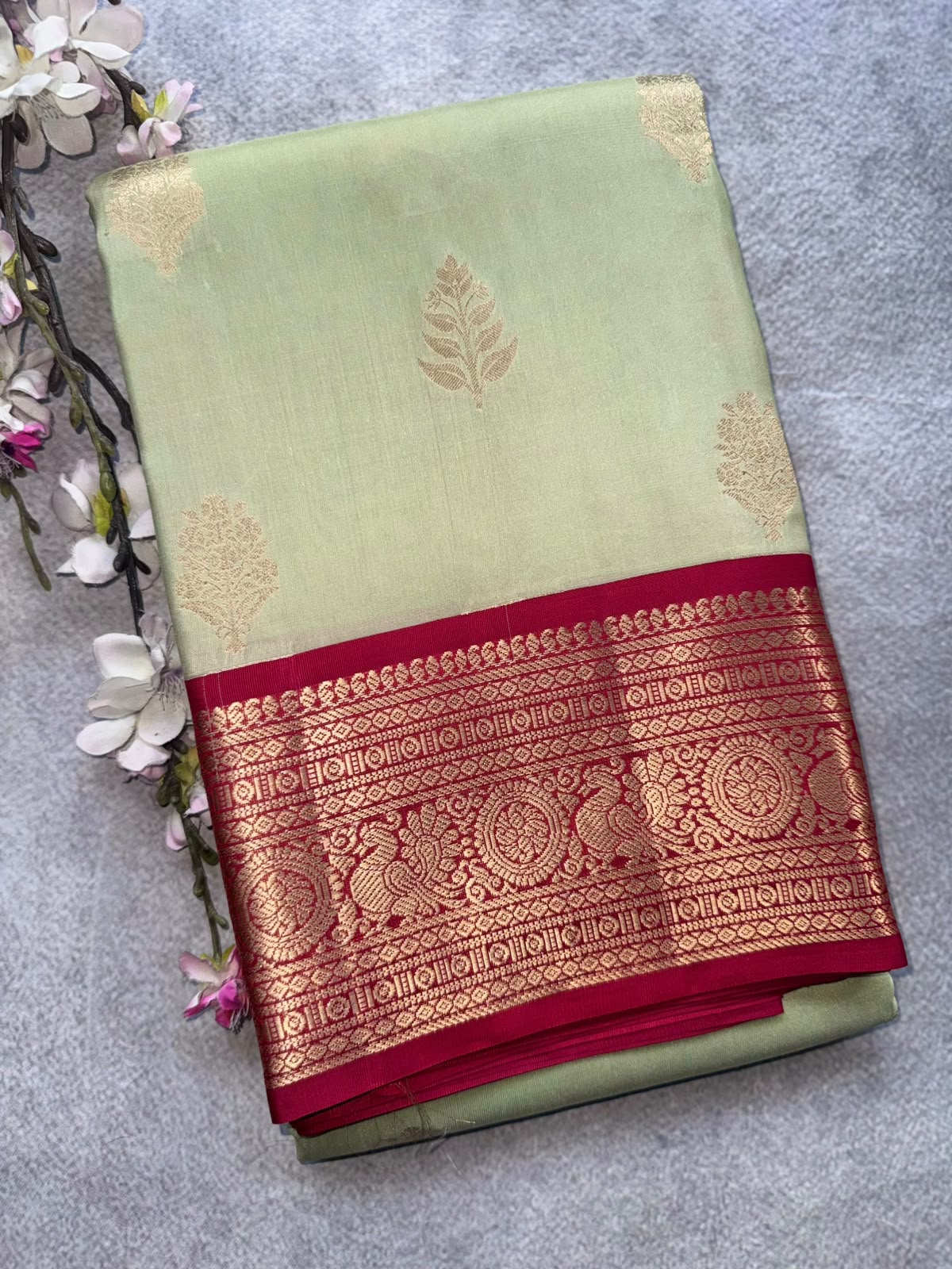 Pastel Green Pure Kanchi Silk Saree 109
