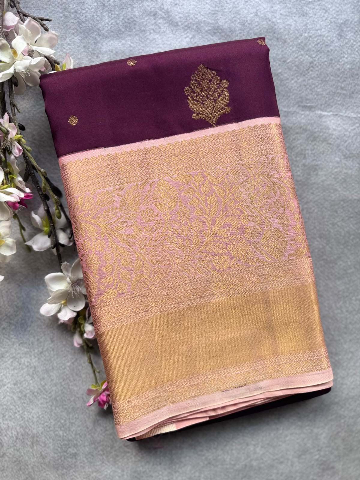 Wine Pure Kanchi Silk Saree 109
