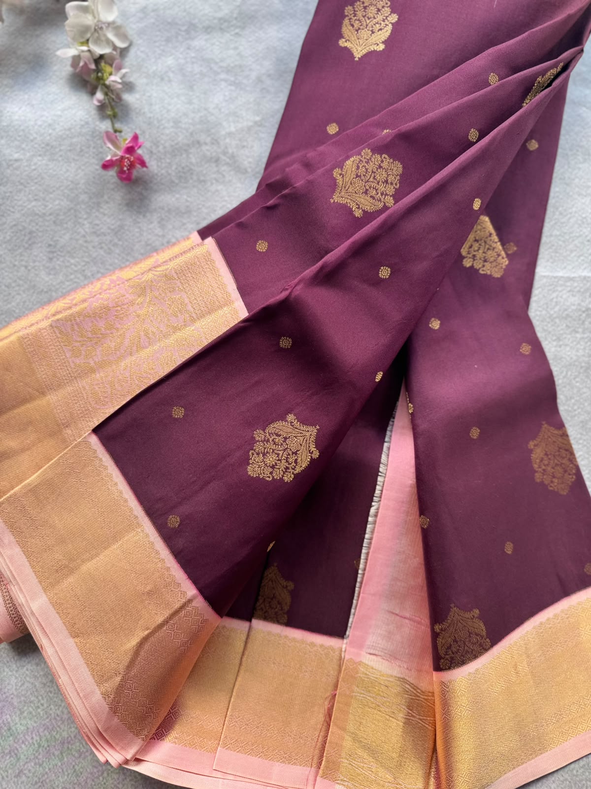 Wine Pure Kanchi Silk Saree 109