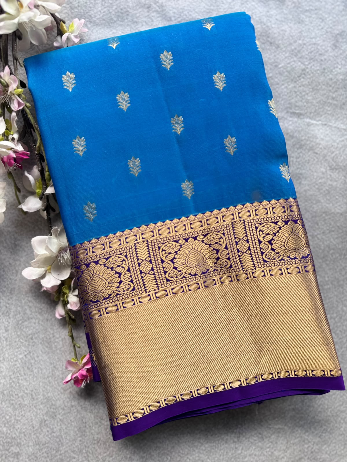 Blue Pure Kanchi Silk Saree 109