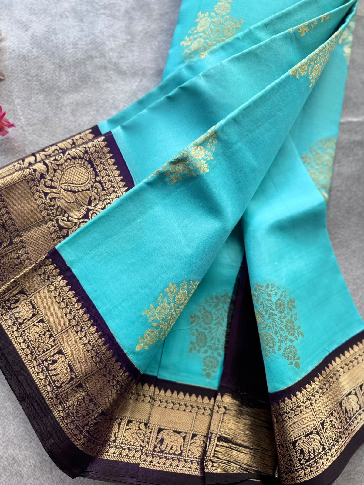 Sky Blue Pure Kanchi Silk Saree 109