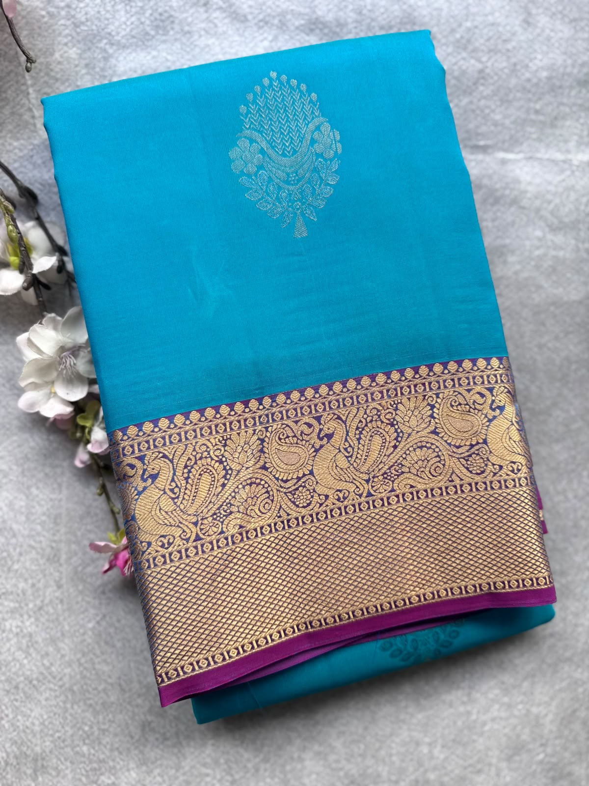 Blue Pure Kanchi Silk Saree 109