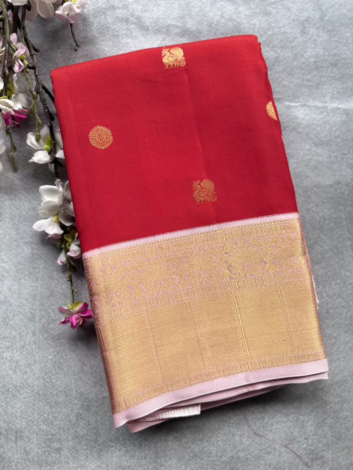 Red Pure Kanchi Silk Saree 109