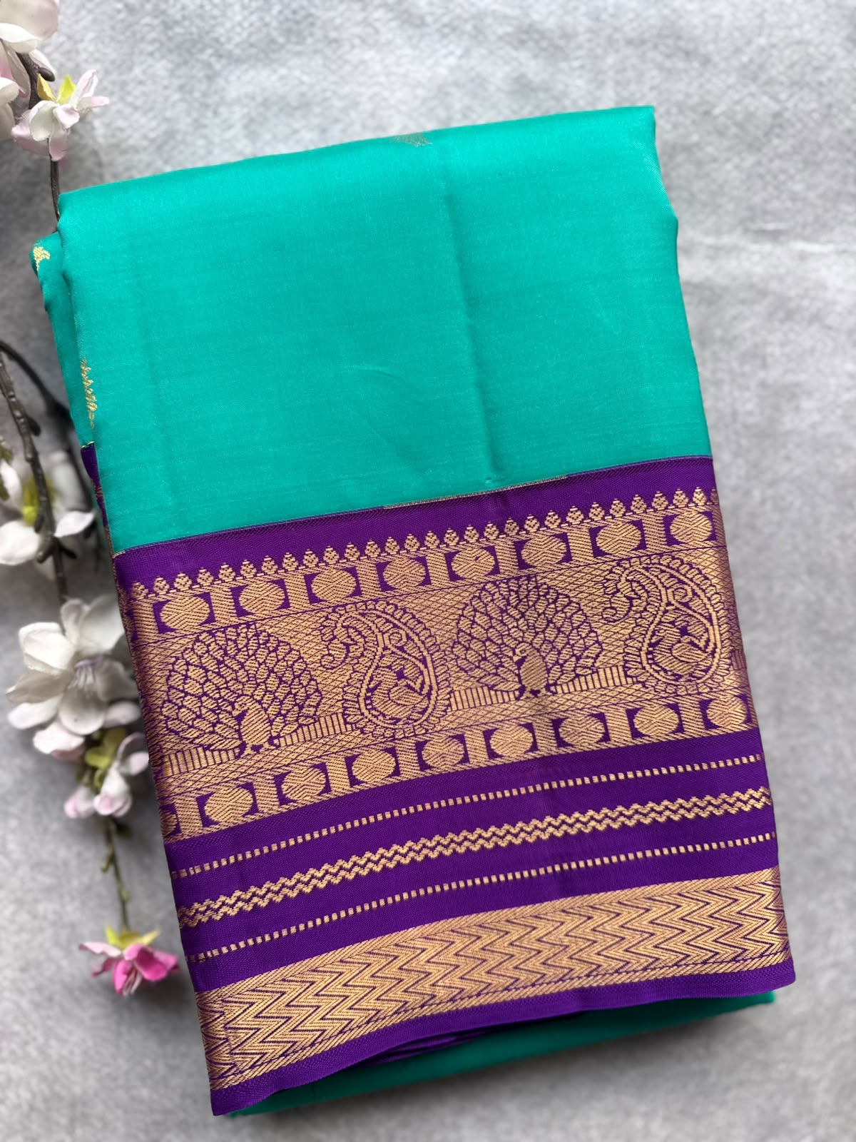 Distemper Pure Kanchi Silk Saree 109