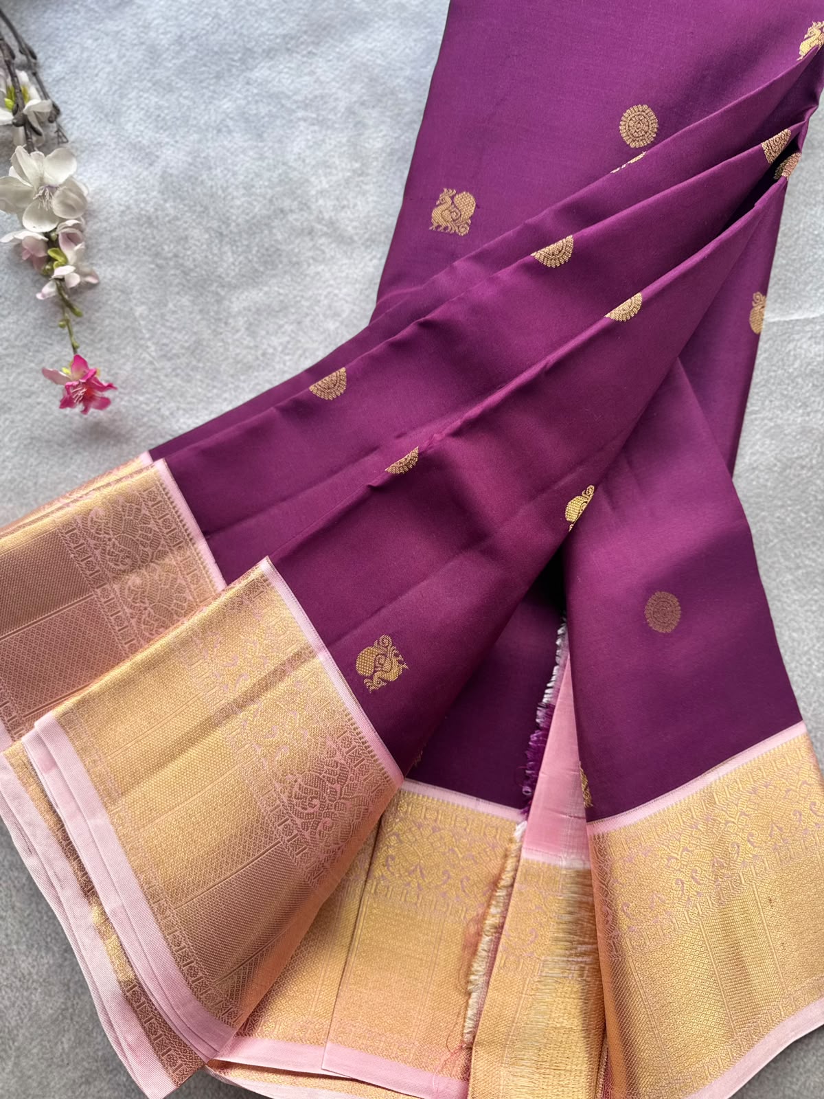 Wine Pure Kanchi Silk Saree 109