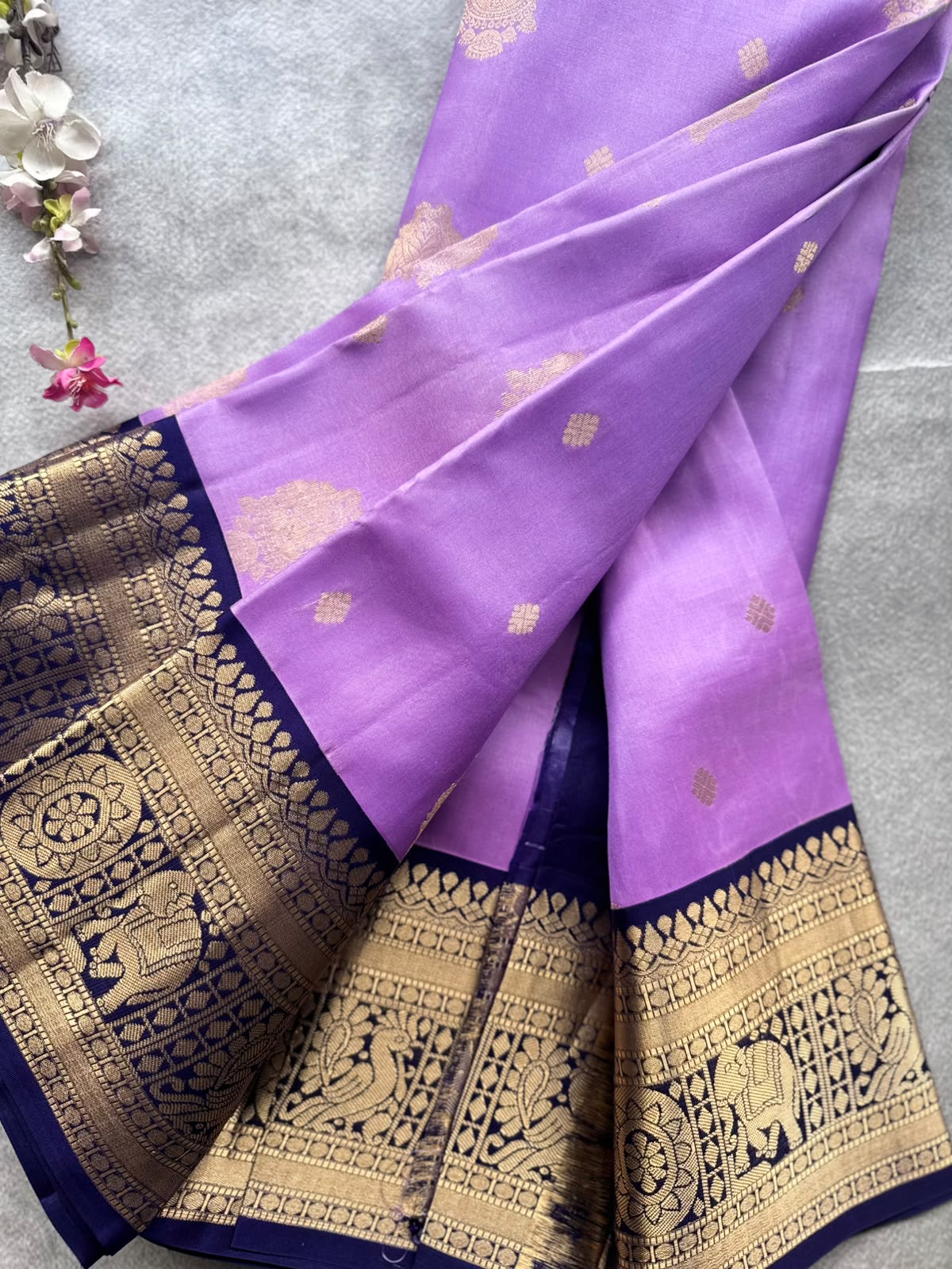 Lavender Pure Kanchi Silk Saree 109