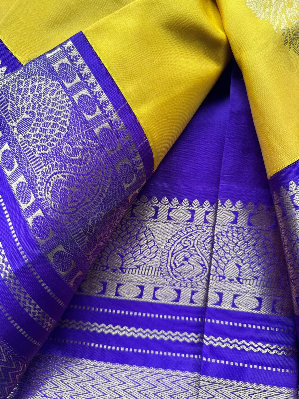 Yellow Pure Kanchi Silk Saree 109