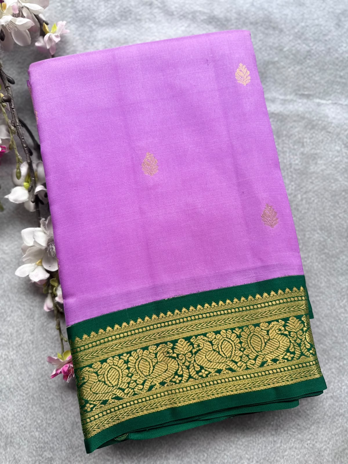 Lavender Pure Kanchi Silk Saree 109