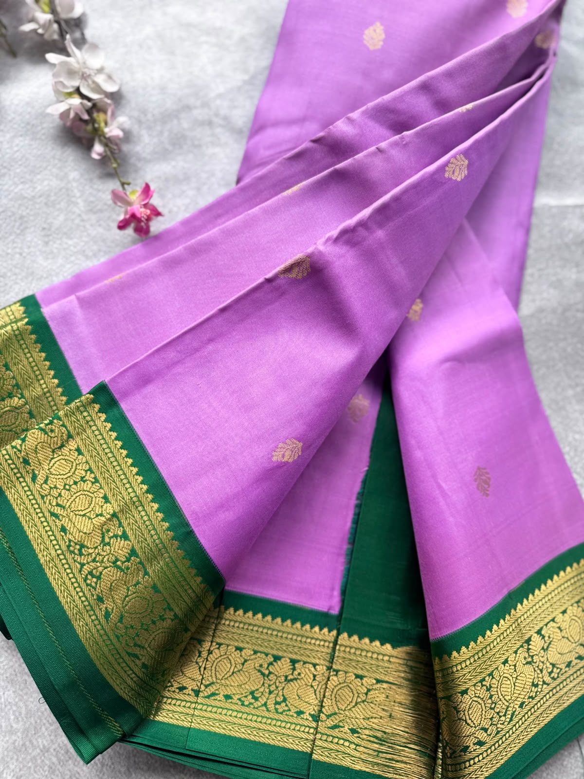 Lavender Pure Kanchi Silk Saree 109