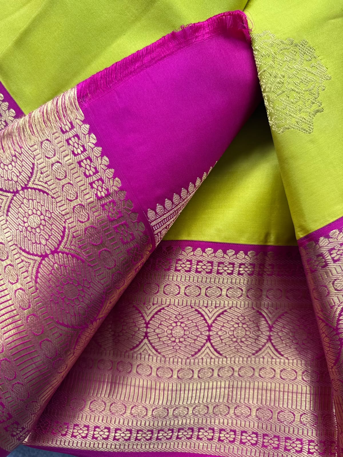 Yellow Pure Kanchi Silk Saree 109
