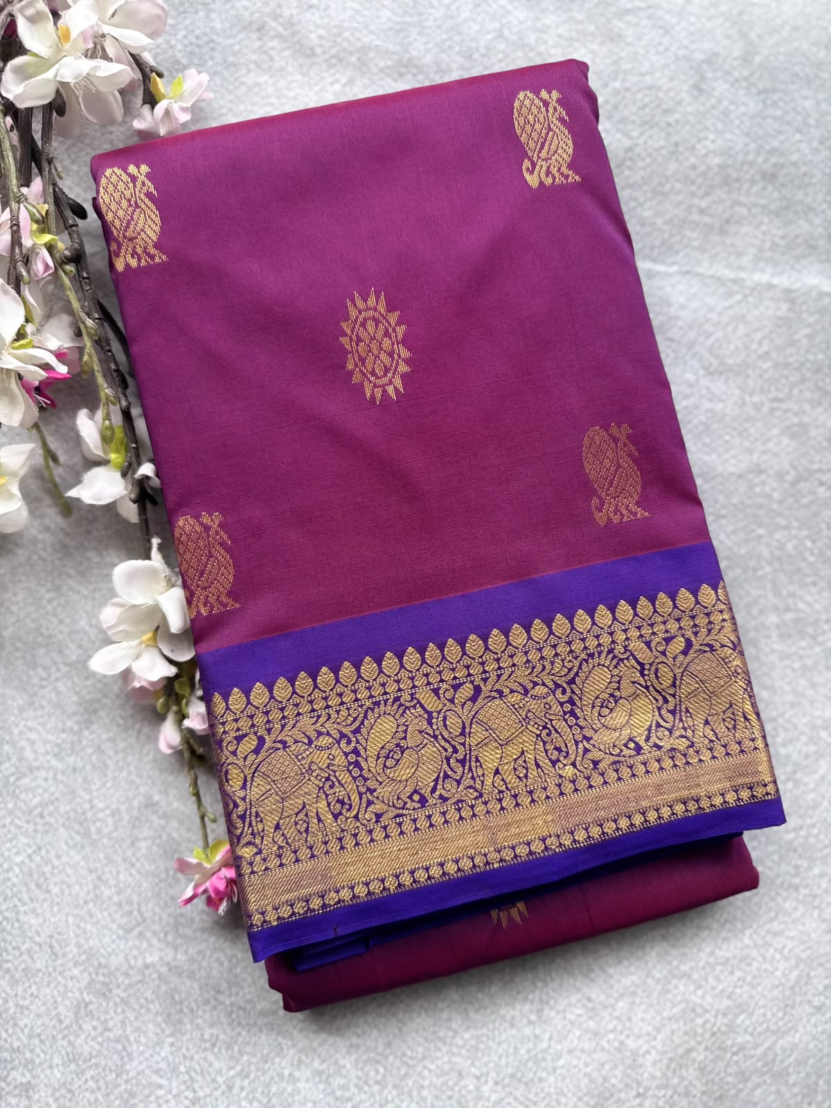 Wine Pure Kanchi Silk Saree 109