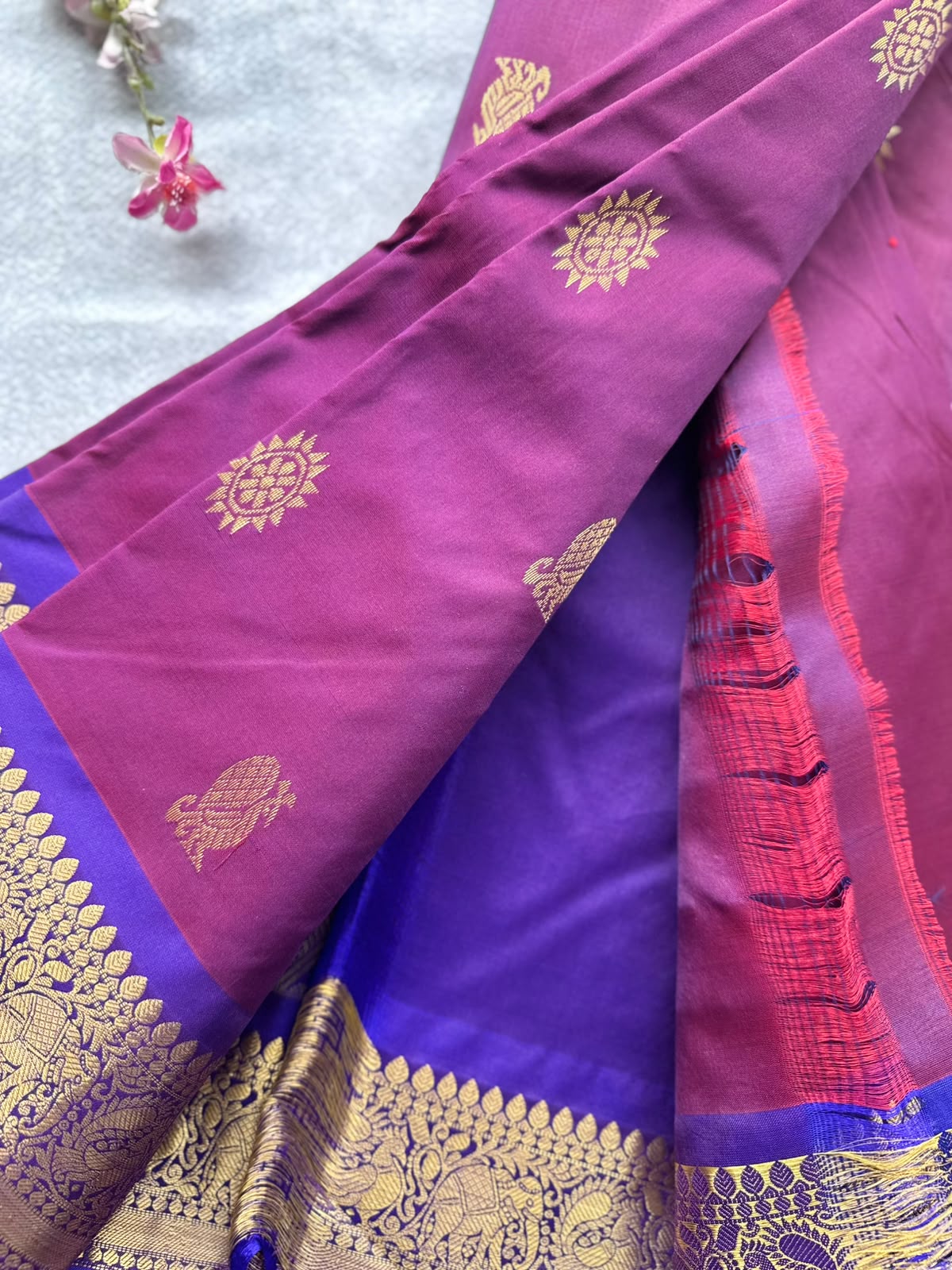 Wine Pure Kanchi Silk Saree 109