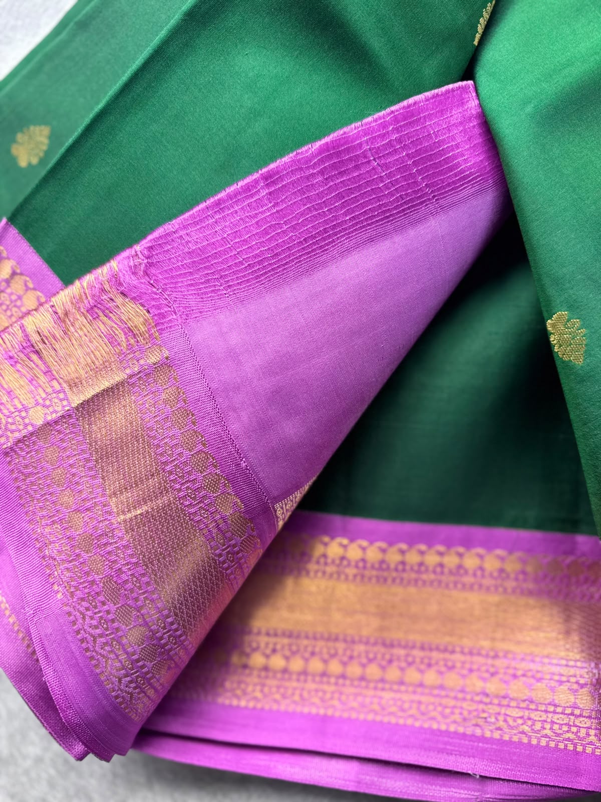 Bottle Green Pure Kanchi Silk Saree 109