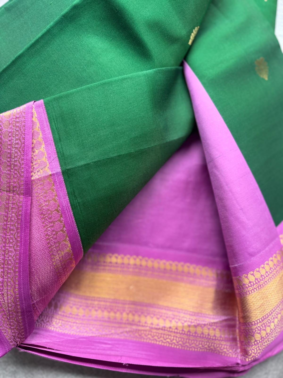 Bottle Green Pure Kanchi Silk Saree 109