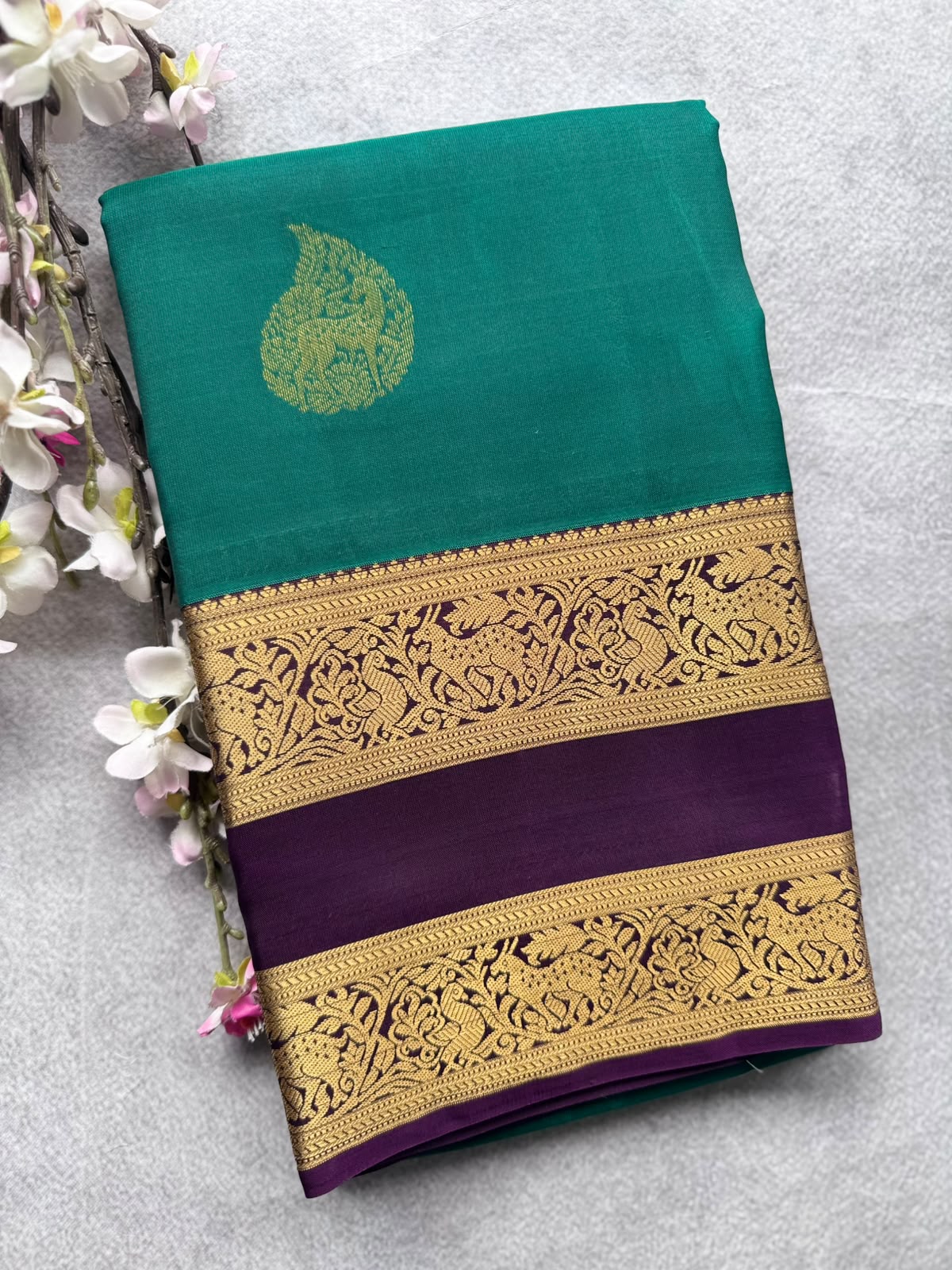 Green Pure Kanchi Silk Saree 109