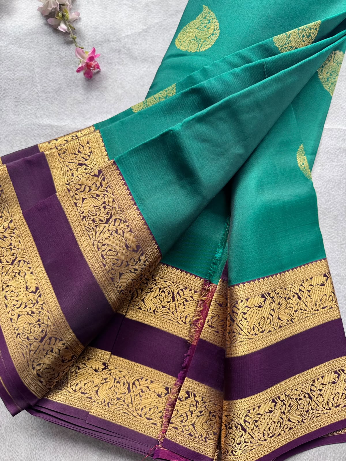 Green Pure Kanchi Silk Saree 109