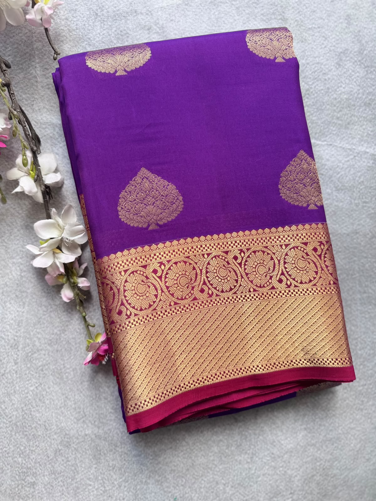 Purple Pure Kanchi Silk Saree 109