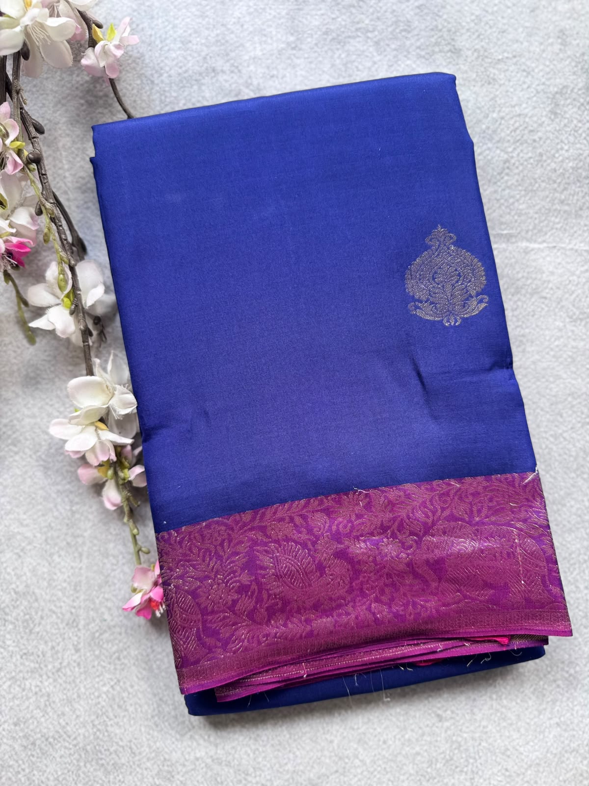 Navy Blue Pure Kanchi Silk Saree 109