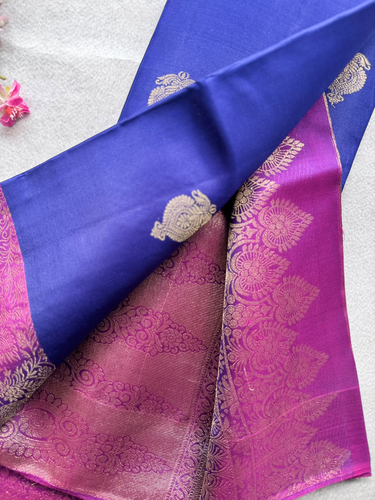 Navy Blue Pure Kanchi Silk Saree 109