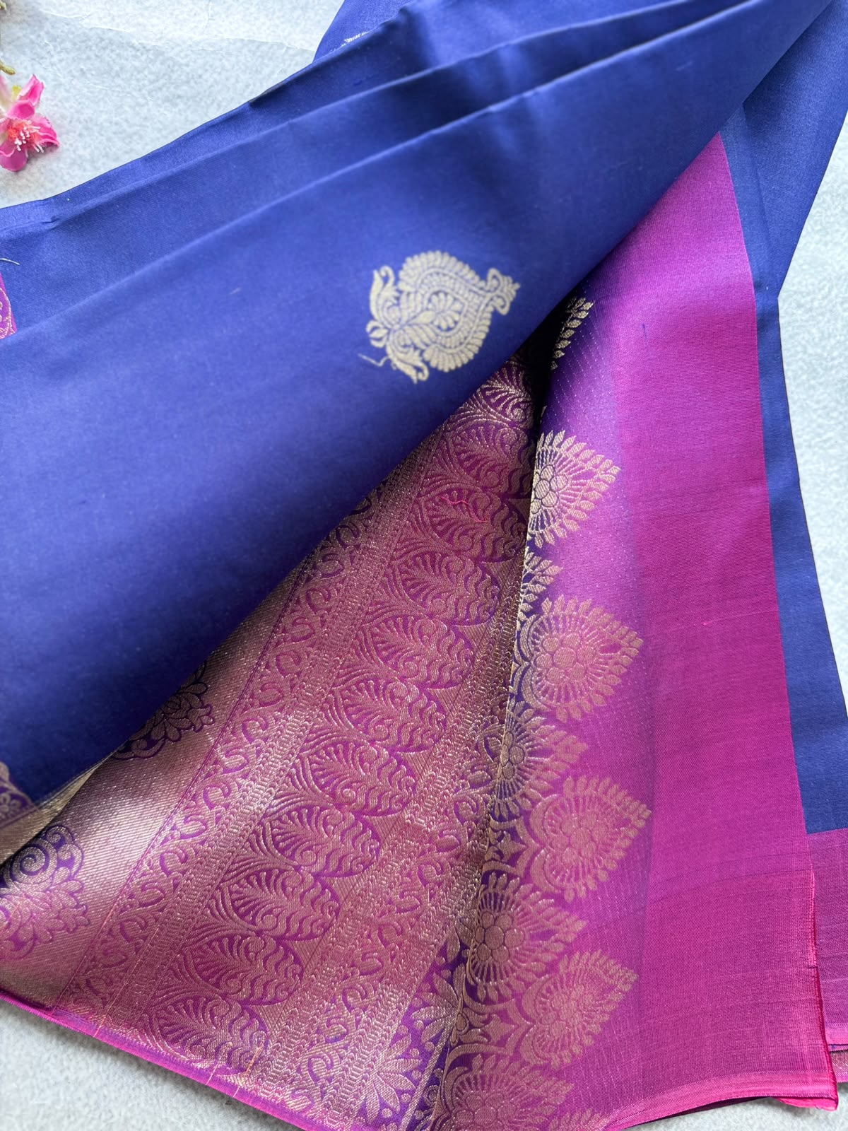 Navy Blue Pure Kanchi Silk Saree 109