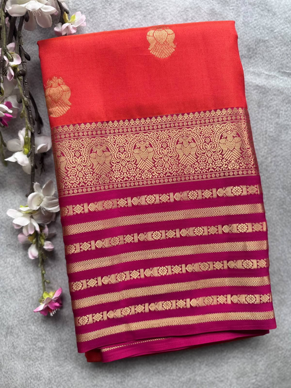 Red Pure Kanchi Silk Saree 109