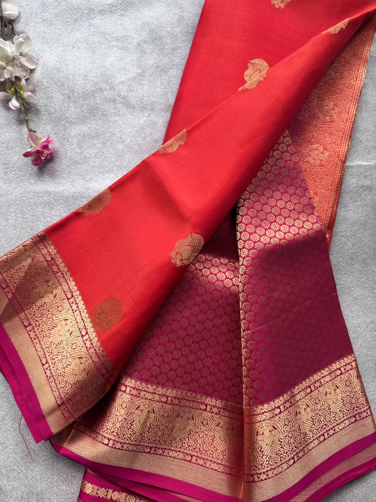 Red Pure Kanchi Silk Saree 109