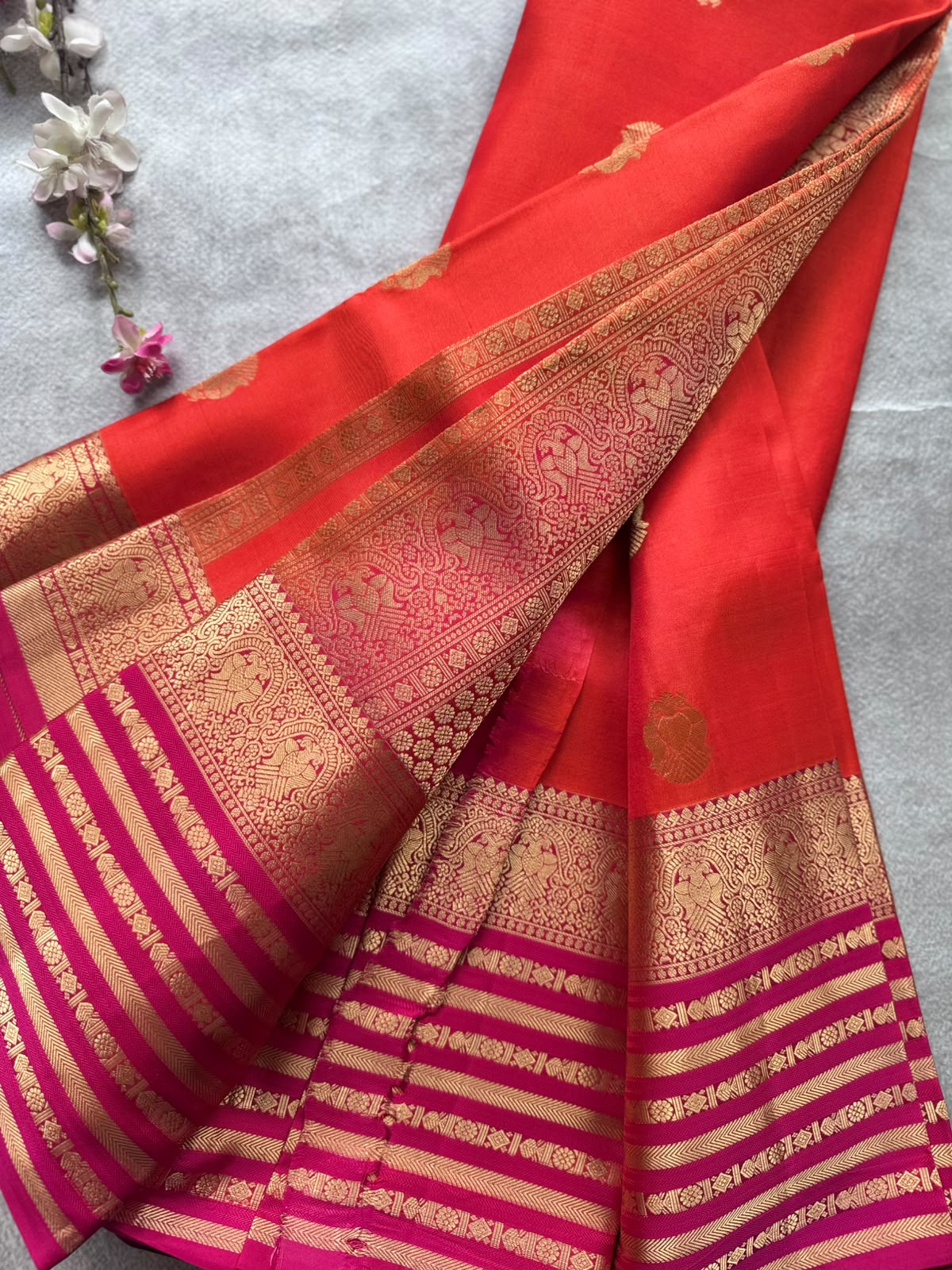 Red Pure Kanchi Silk Saree 109