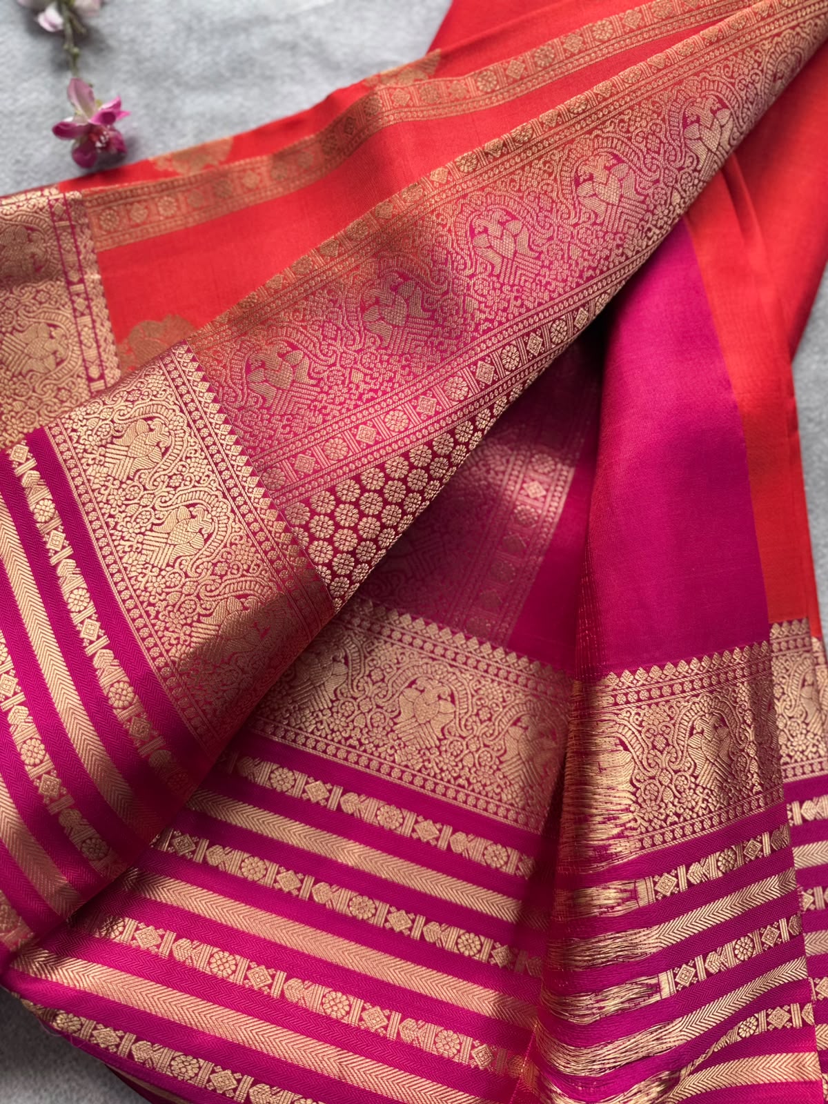 Red Pure Kanchi Silk Saree 109