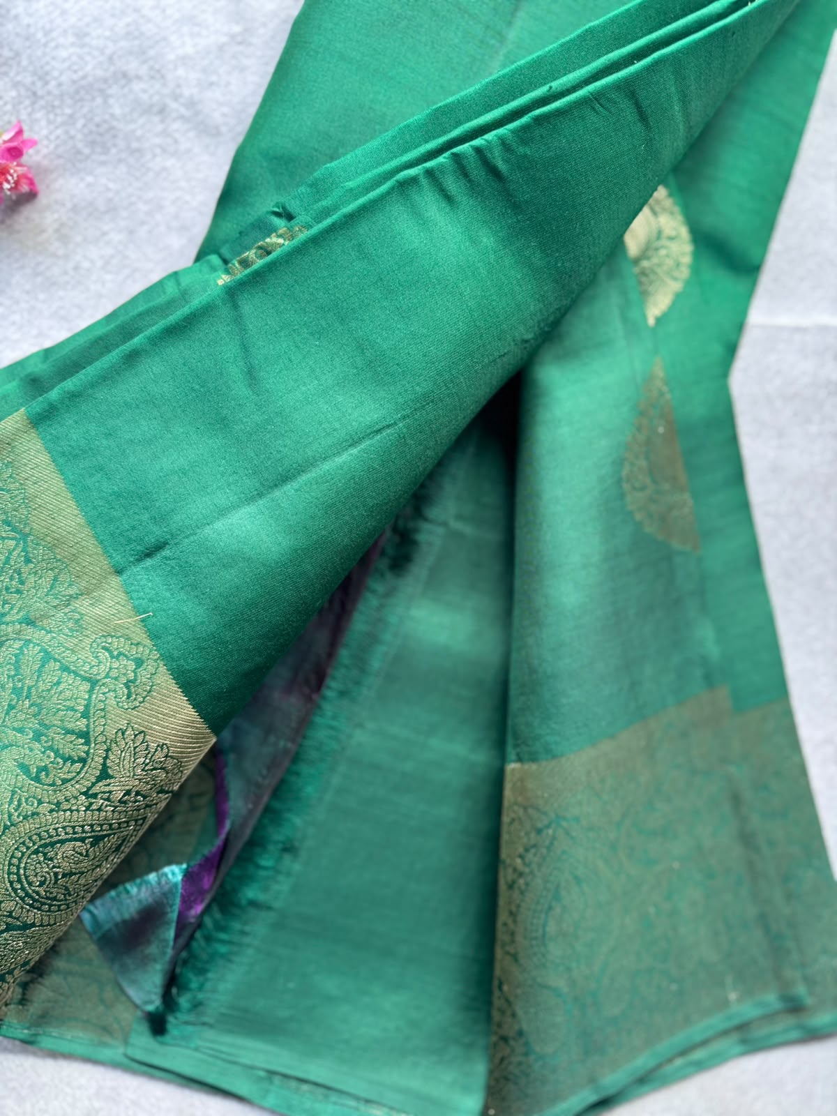 Bottle Green Pure Kanchi Silk Saree 109