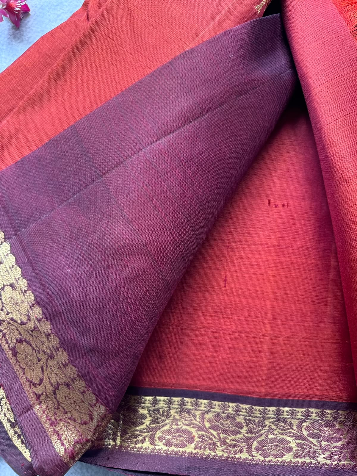 Rust Brown Pure Kanchi Silk Saree 109