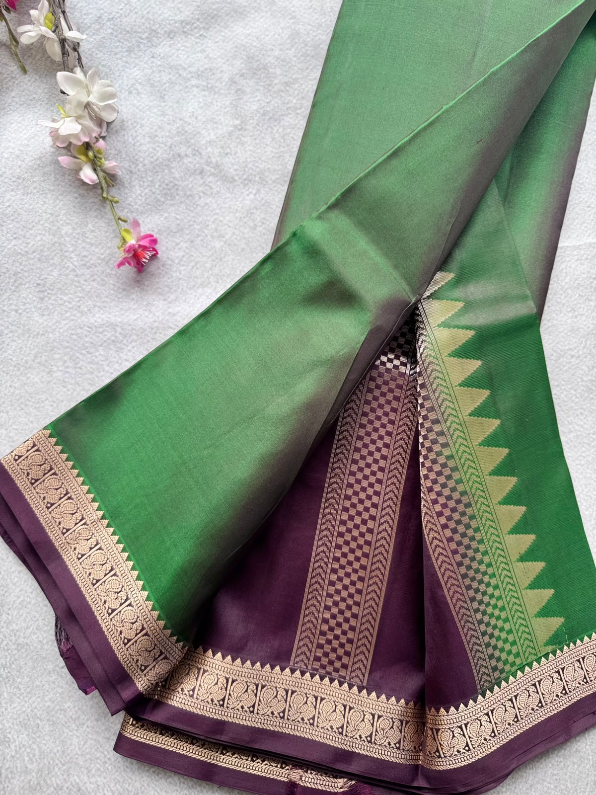 Green Pure Kanchi Silk Saree 109