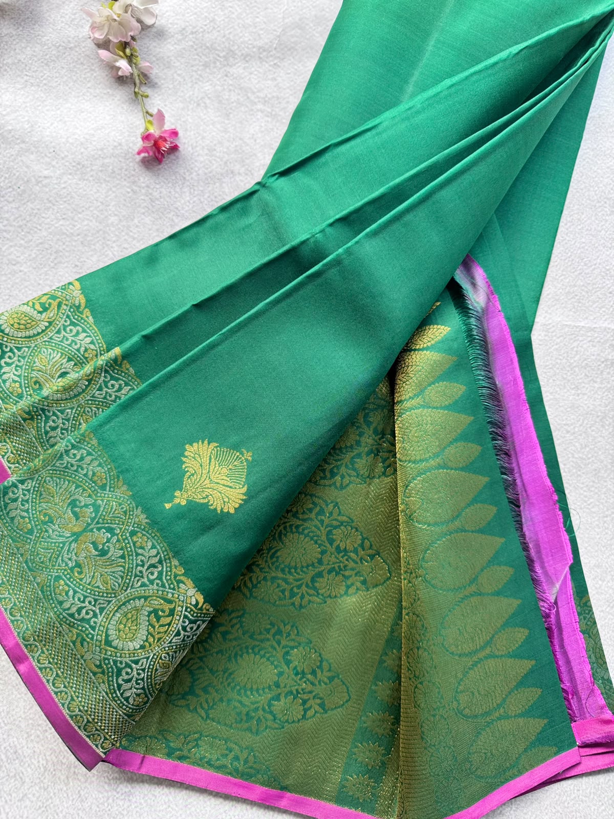 Green Pure Kanchi Silk Saree 109