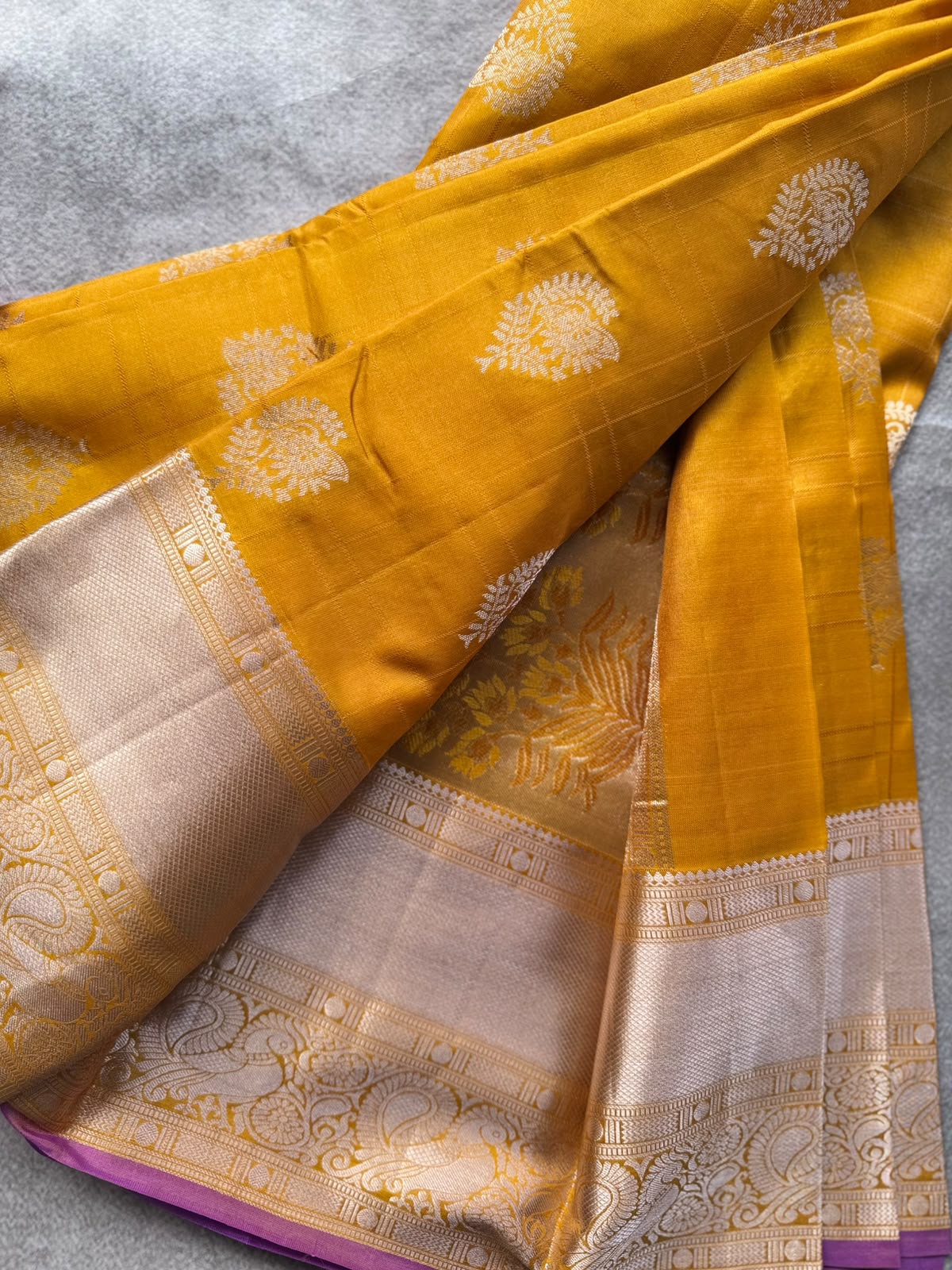 Yellow Pure Kanchi Silk Saree 109