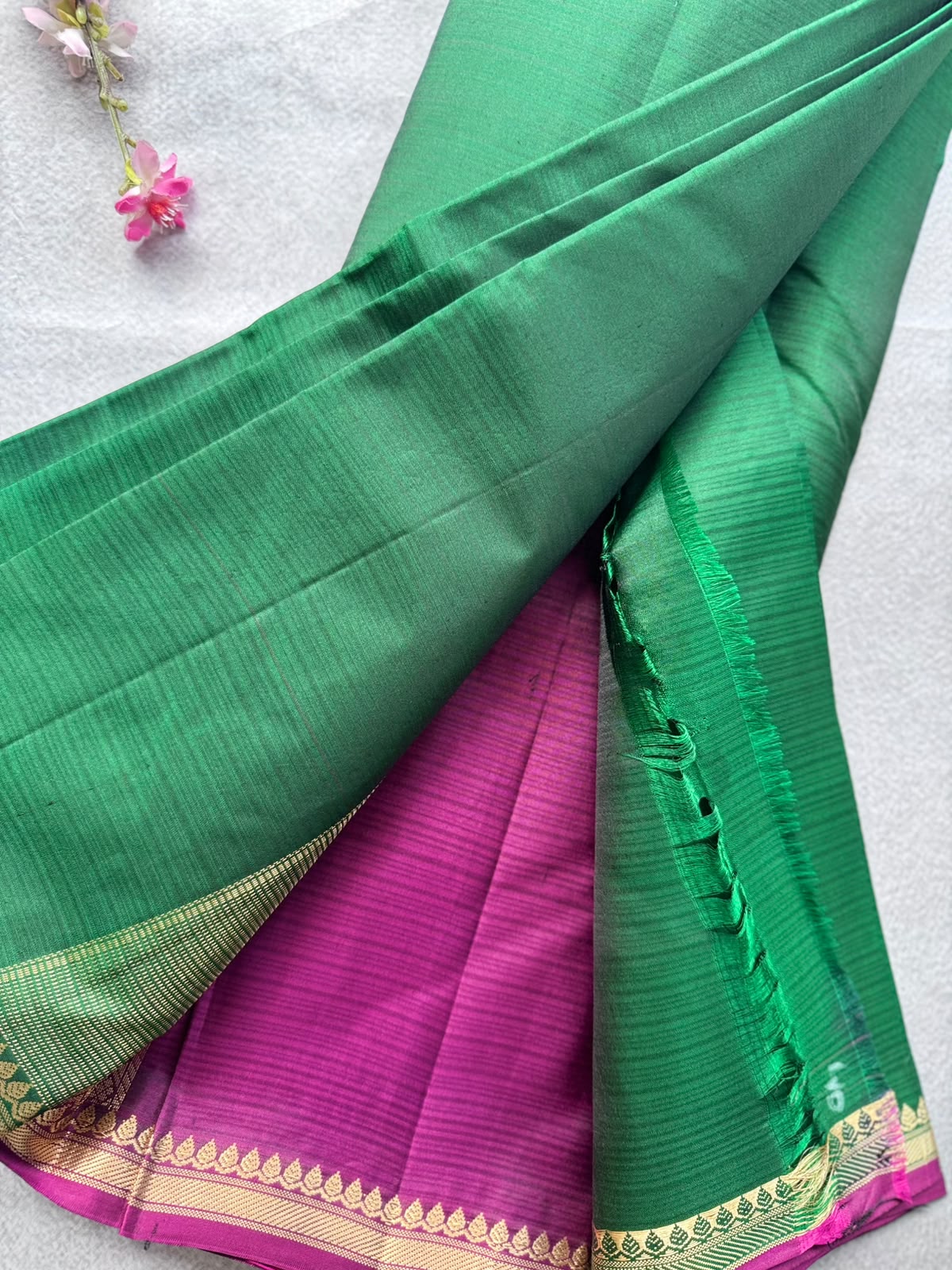 Bottle Green Pure Kanchi Silk Saree 109