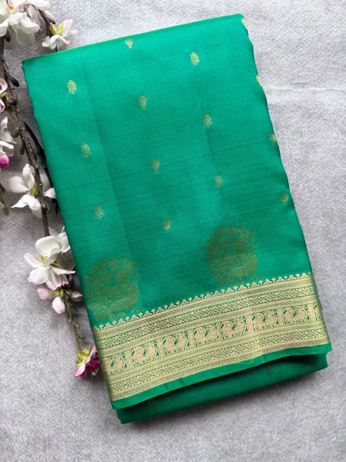 Green Pure Kanchi Silk Saree 109