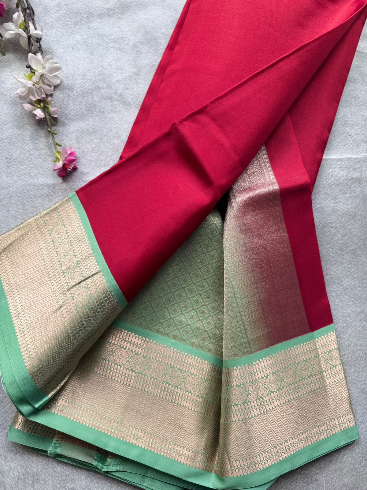 Red Pure Kanchi Silk Saree 109