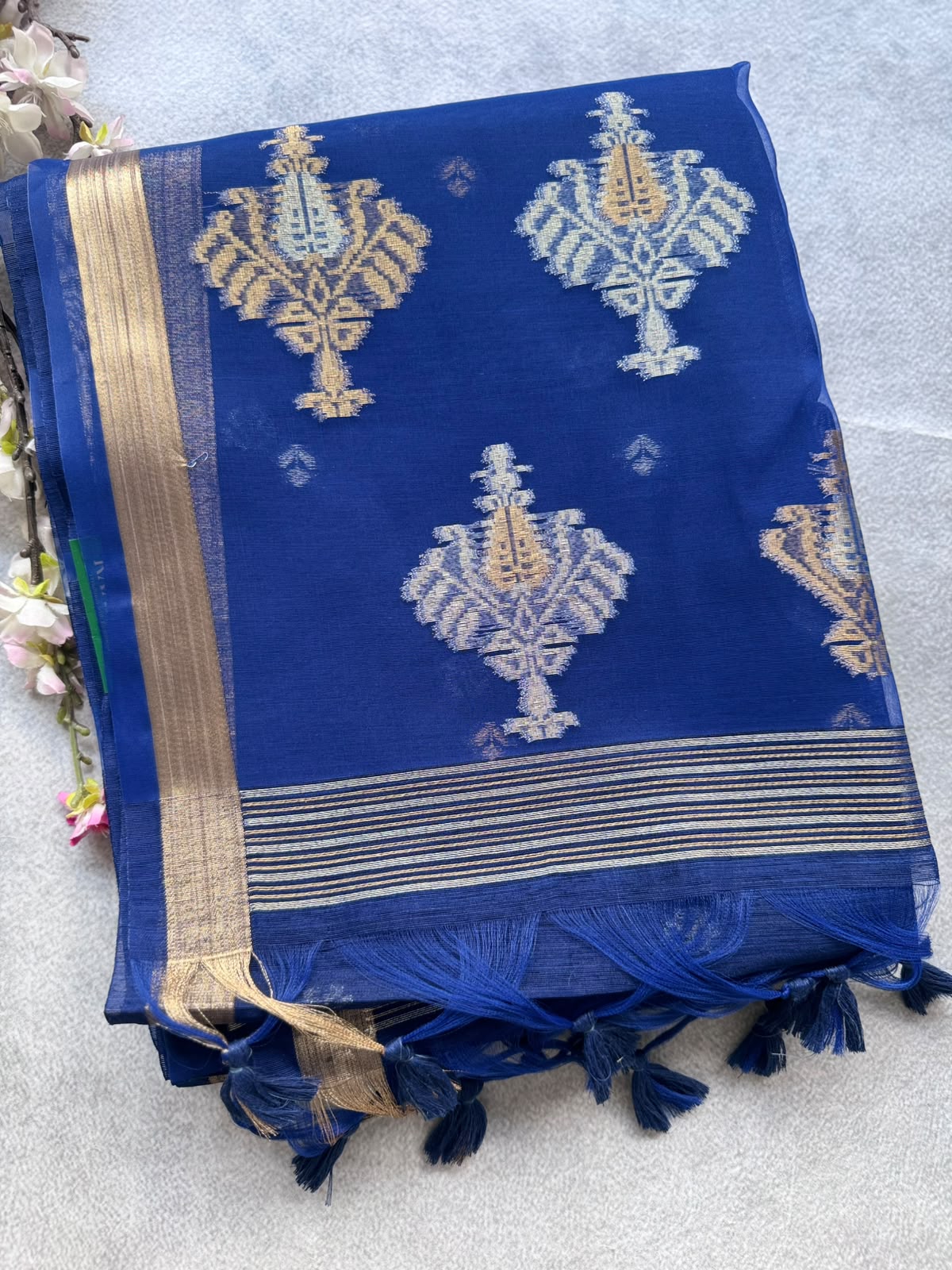 Navy Blue Semi Matka Silk Saree 109