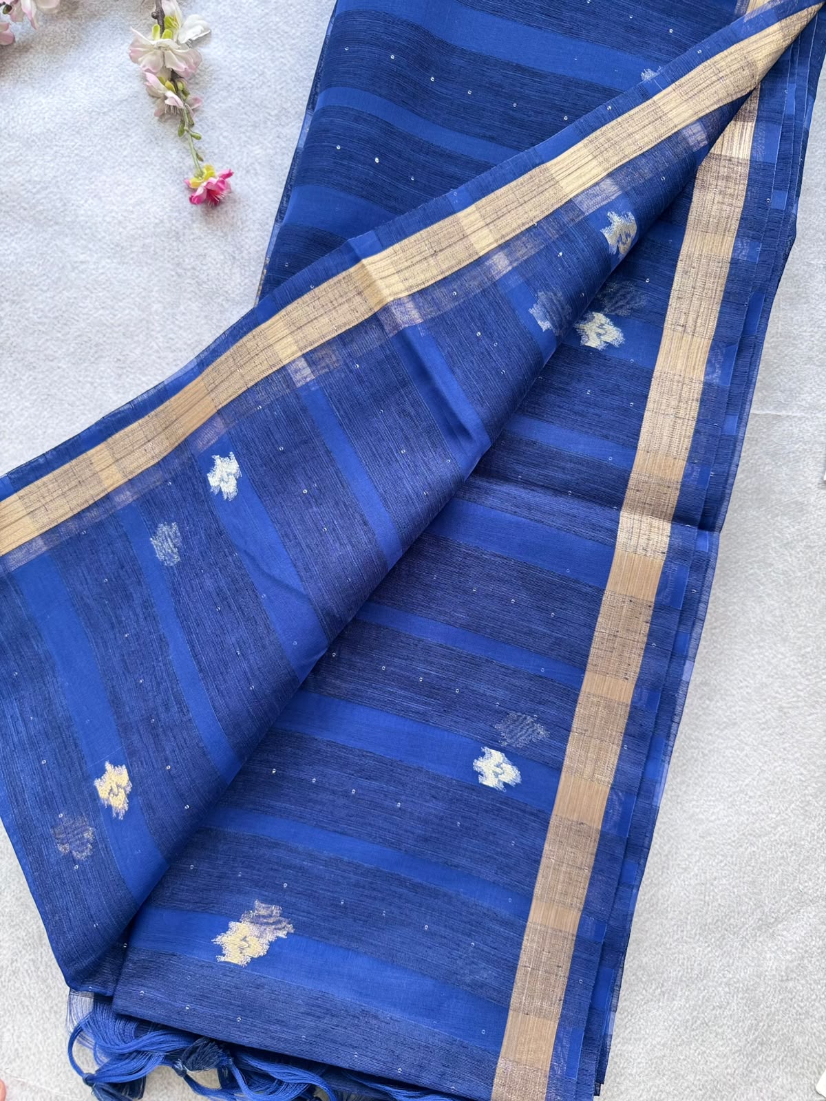 Navy Blue Semi Matka Silk Saree 109