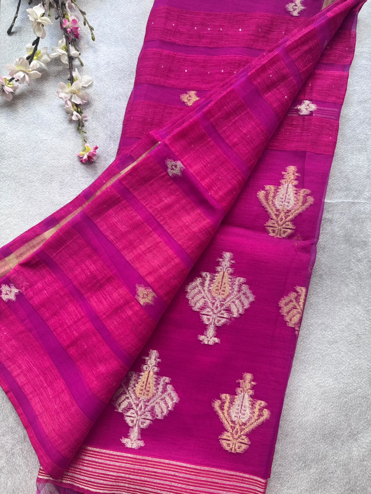 Pink Semi Matka Silk Saree 109