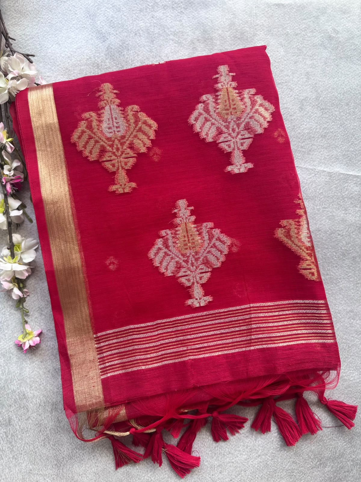 Red Semi Matka Silk Saree 109
