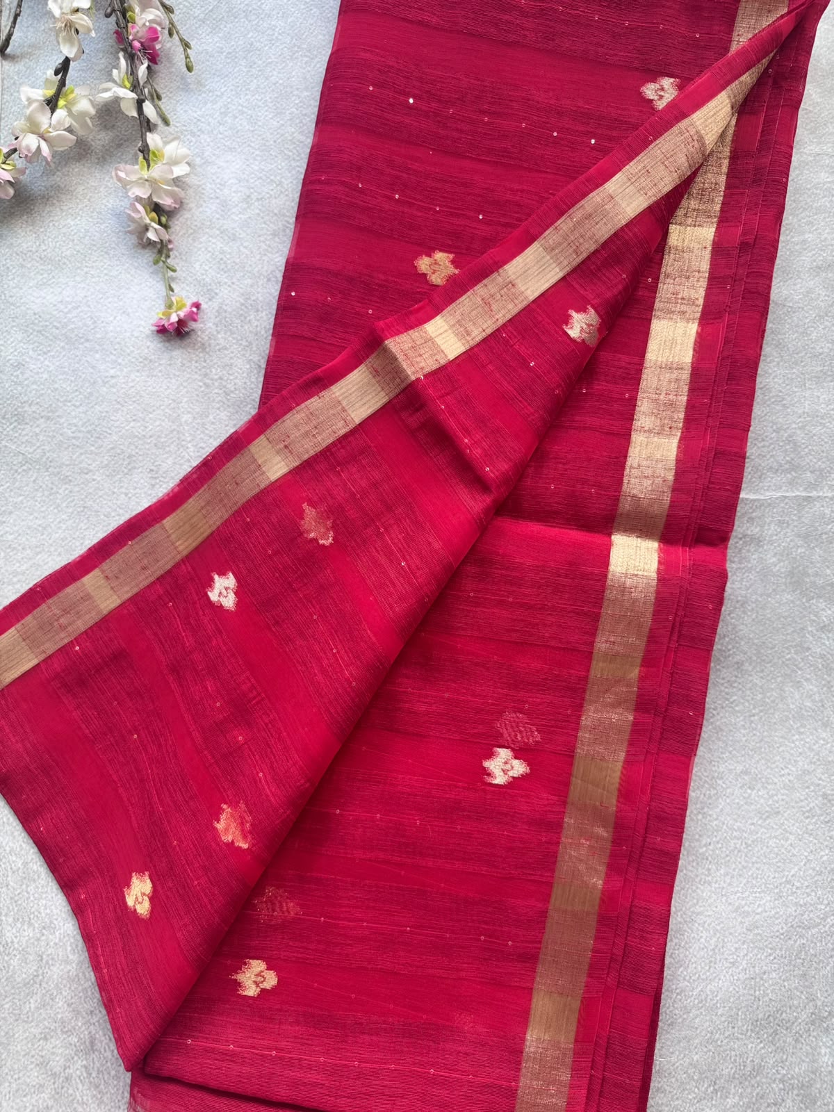 Red Semi Matka Silk Saree 109