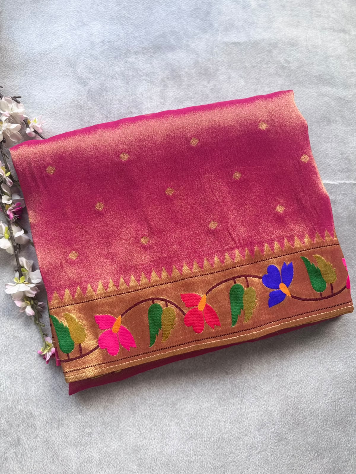 Pink Pure Tissue Paithani Saree 109