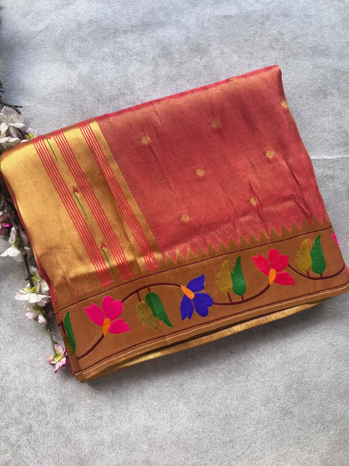 Red Pure Tissue Paithani Saree 109